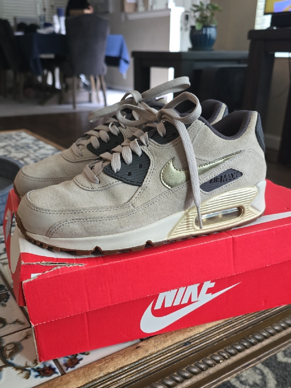 Nike Air Max Sneakers in Beige and Black